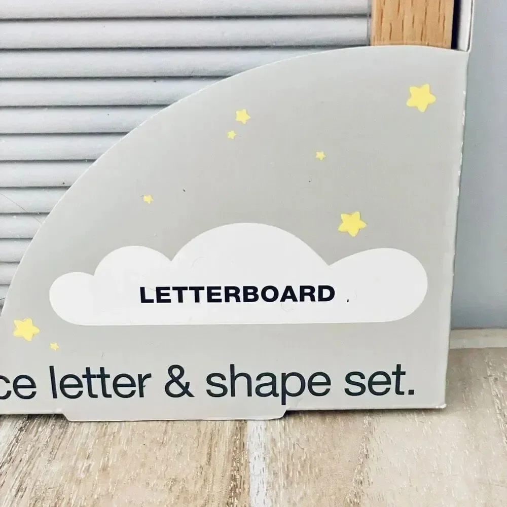 NWT MOON and Stars 1 board & 164 piece letter& shape set changeable Wall Sign